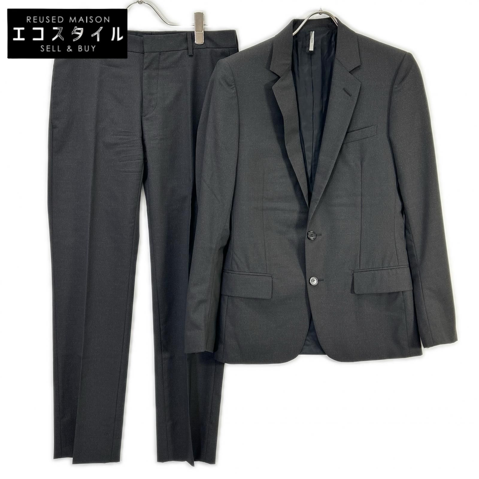Dior HOMME　ディオールオム　163C710A2115 チャコールグレー ウール スーツセットアップ　44
