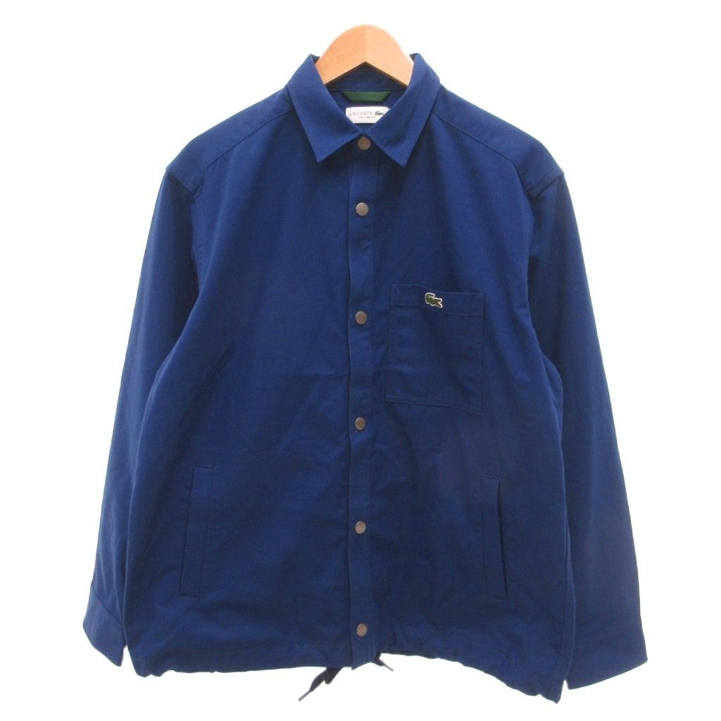 ラコステ LACOSTE RELAXED FIT コーチジャケット ワーク ワニロゴ M 青 ブルー /JS ■GY50
