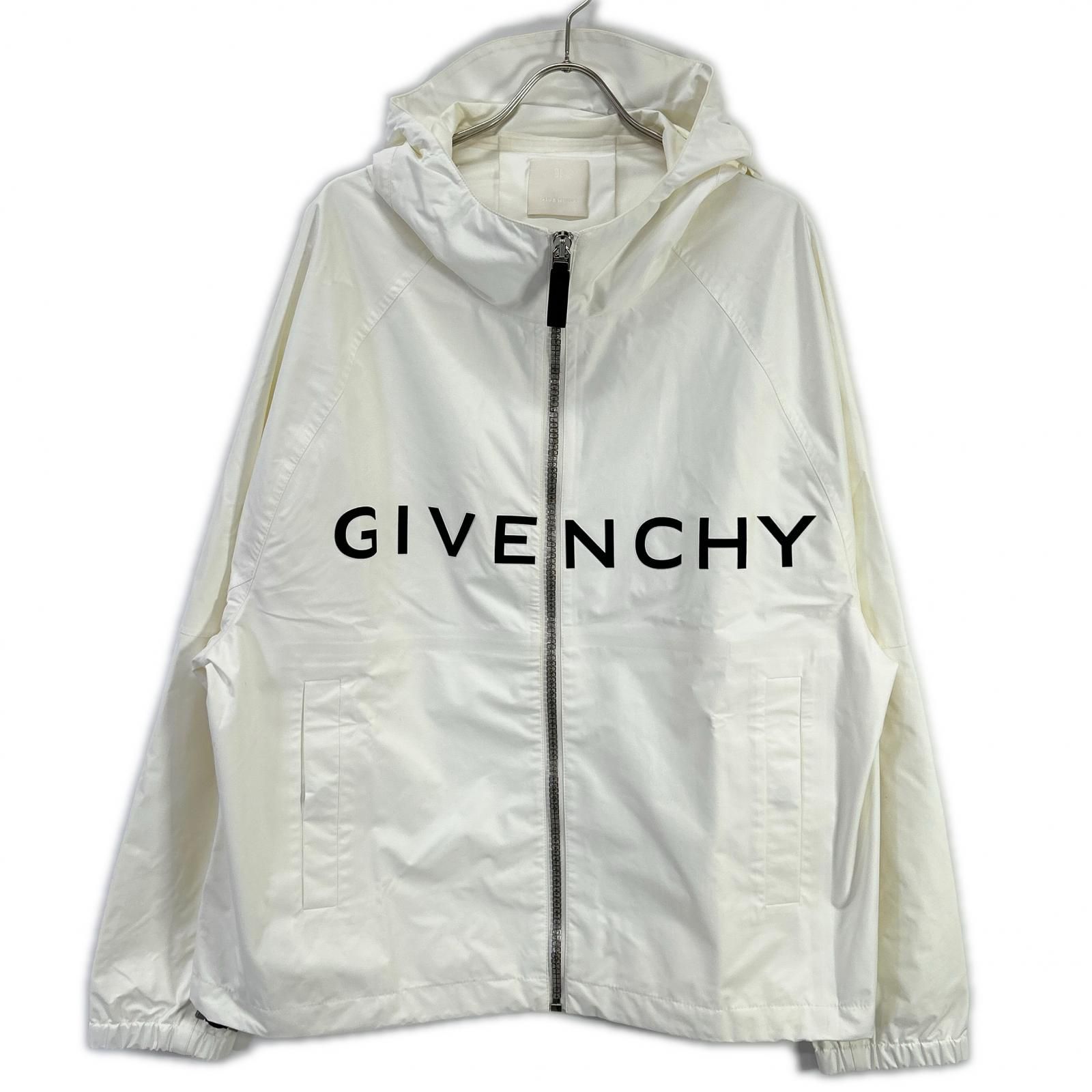 GIVENCHY ジバンシィ ホワイト ロゴ メタルジップ ナイロンブルゾン 44