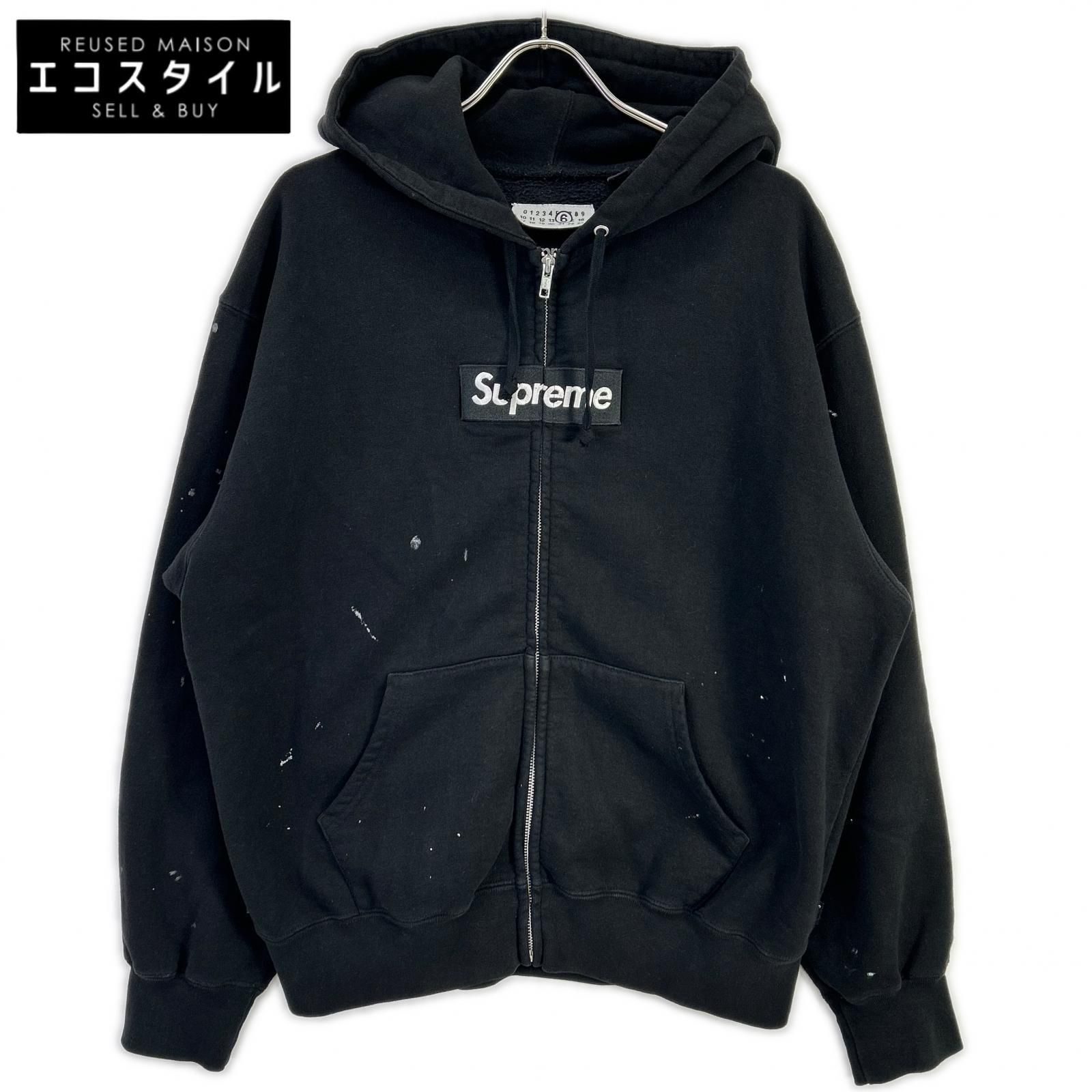 Supreme シュプリーム ×MM6 ブラック 26SS Week4 Box Logo Zip Up 