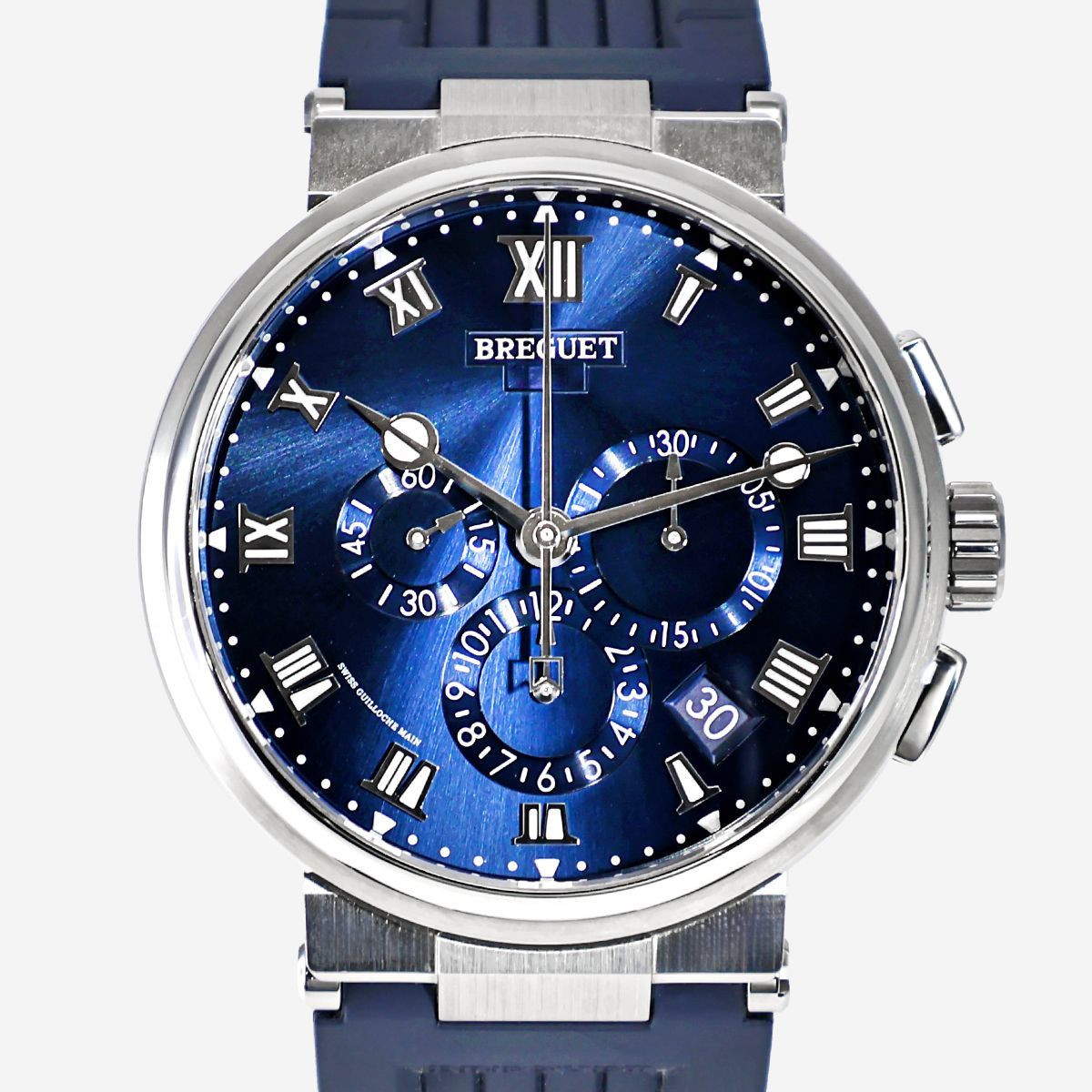 【BREGUET】ブレゲ マリーン クロノグラフ 5527TI/Y1/5WV ブルー 中古