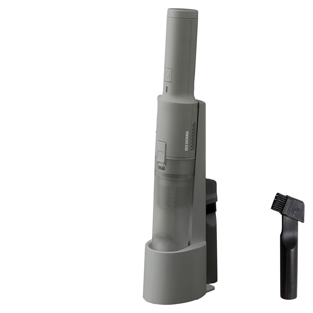 【Amazon.co.jp限定】アイリスオーヤマ 掃除機 コードレス ハンディ ハンディクリーナー 充電スタンド付き 吸引力強化 コンパクト 車用 軽量 500g 静音 AZ-HCD-21 ダークグレー 1