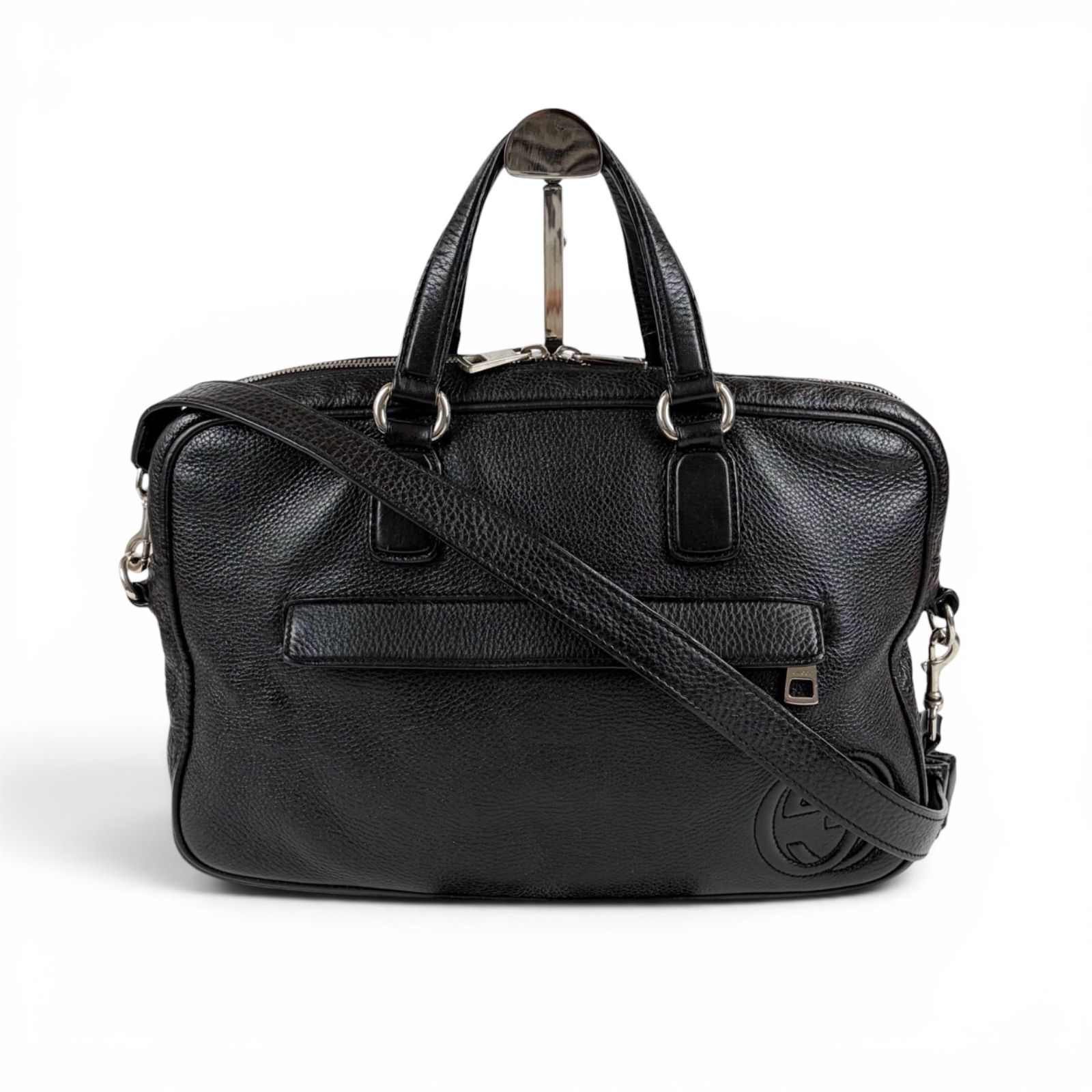 グッチ　GUCCI 2WAY ソーホー　ビジネスバッグ　トートバッグ　ショルダーバッグ　ブラック　インターロッキング