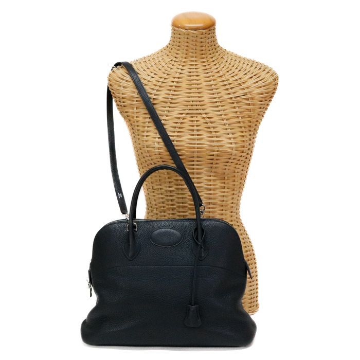 【ABランク】 エルメス HERMES ボリード 31 トリヨンクレマンス (レザー) SV金具 ハンドバッグ 手提げかばん ボストンバッグ ビジネスバッグ トラベルバッグ メンズ レディース ノワール (ブラック) 正規品 中古 mbz15005