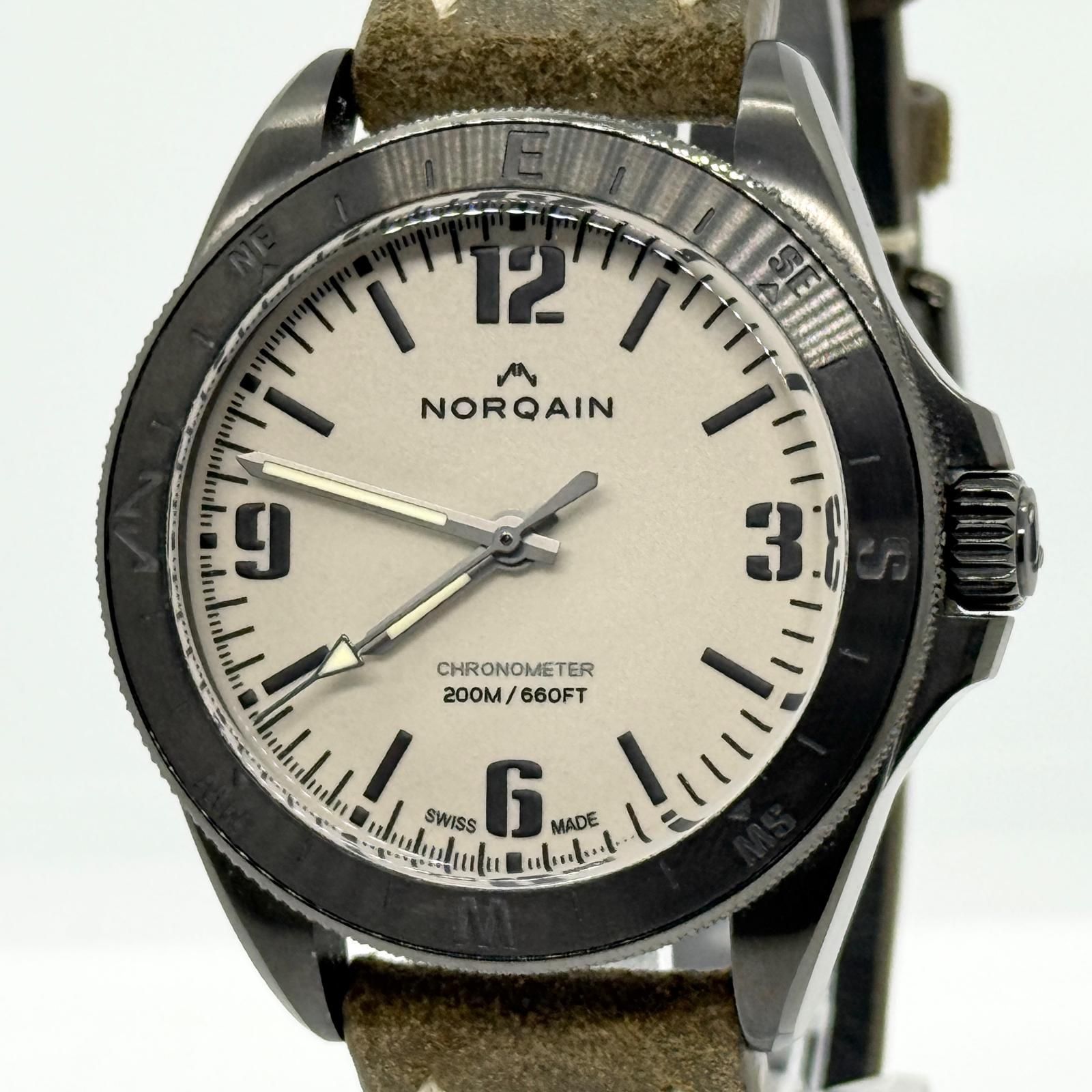 NORQAIN ノルケイン アドベンチャー ネベレスト ナイトサイト 裏スケ NNB1001 グレー AT メンズ 替えベルト 腕時計 稼働品