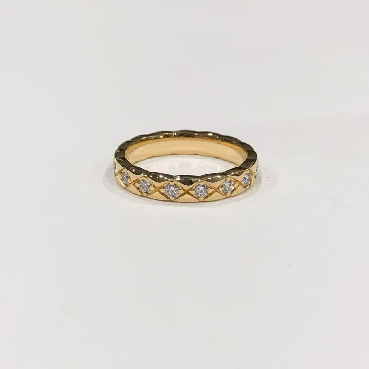 シャネル CHANEL ココクラッシュ スモール リング K18 ダイヤモンド フルエタニティ 指輪 #46 レディース【中古】