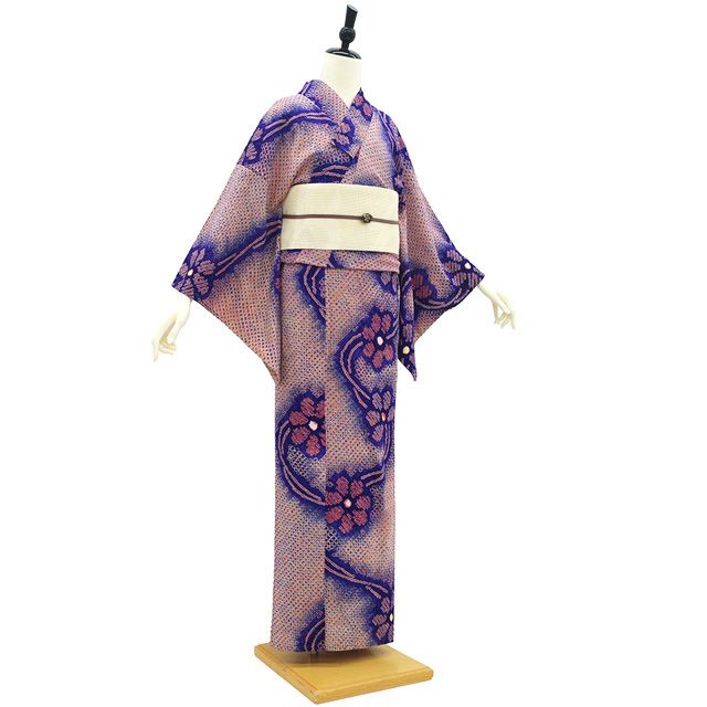 中古】 有松 浴衣 本場有松鳴海絞り 夏物 リサイクル ゆかた 絞り 木綿
