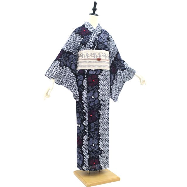 中古】 有松 浴衣 本場有松鳴海絞り 夏物 リサイクル ゆかた 絞り 木綿