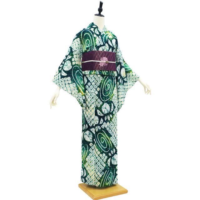 中古】 有松 浴衣 本場有松鳴海絞り 夏物 リサイクル ゆかた 絞り 木綿