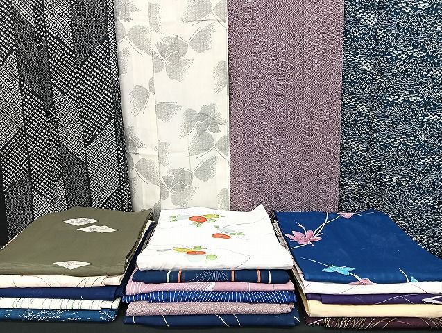 平和屋着物■夏物 小紋 絽 洗える着物 まとめて20点 蝶 花柄 着用可能多数 mmm1239