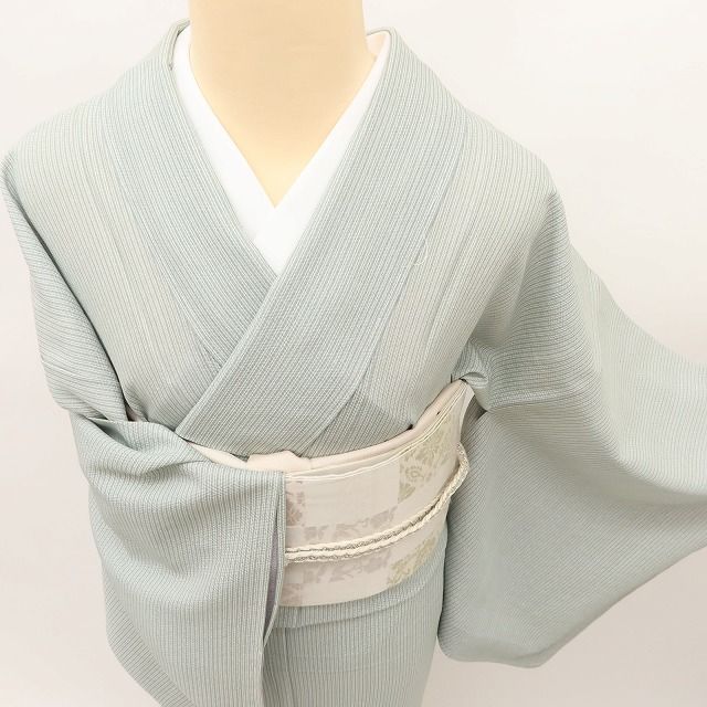 百華❀Y5069◇美品未着用 正絹 仕付け糸付き 手縫い仕立て 夏着物 紋紗