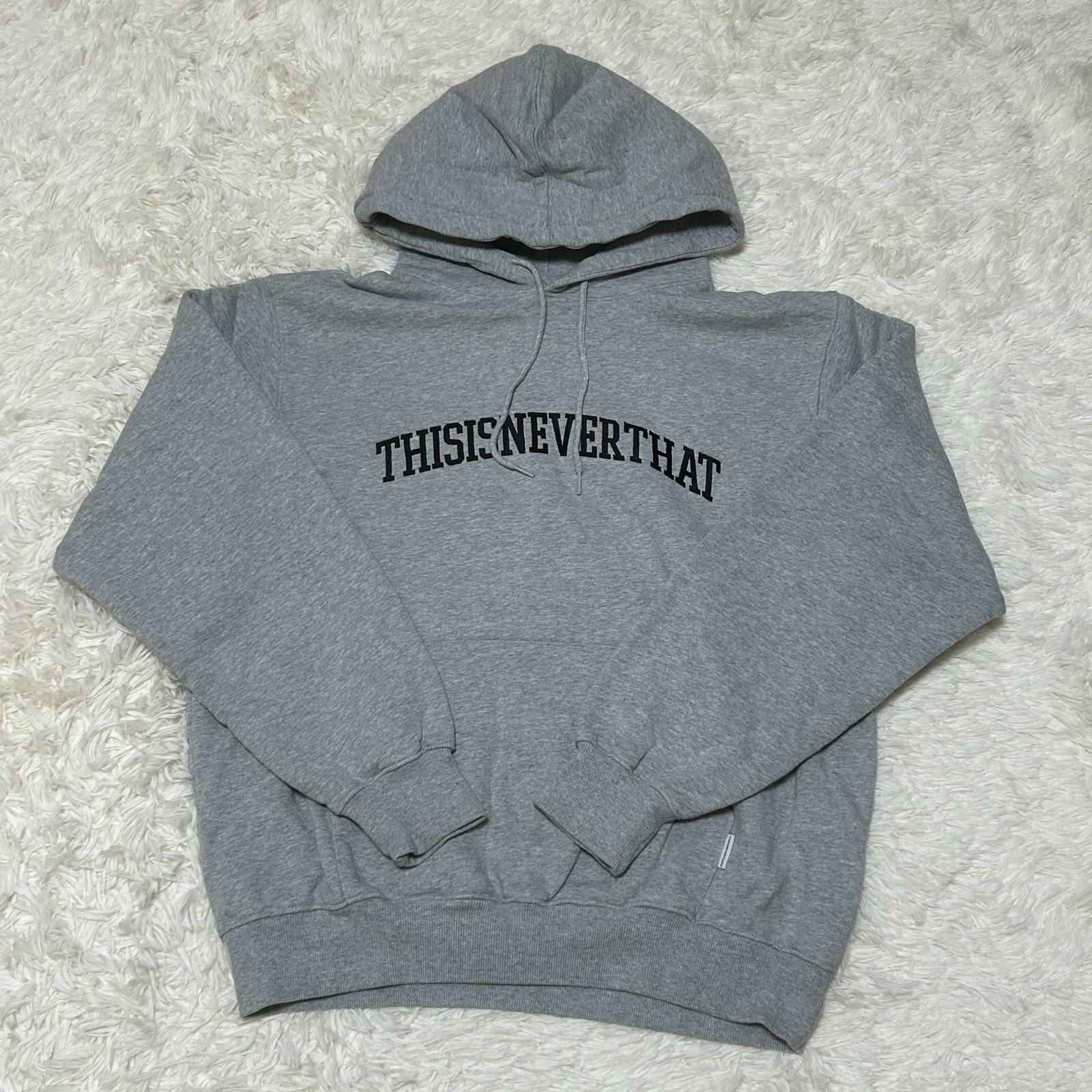 古着 thisisneverthat ディスイズネバーザット グレー 霜降り パーカー 