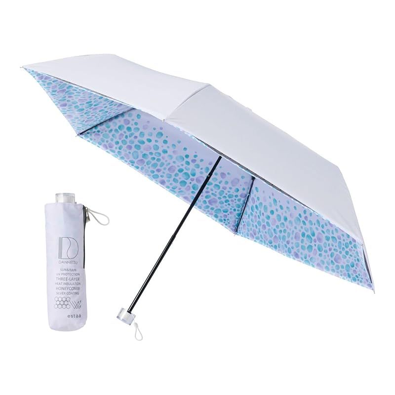 断熱パラソル 日傘 折りたたみ傘 遮光100% 遮熱 UVカット 晴雨兼用 ハニカム断熱 簡単開閉 手開き 親骨50cm SEA GLASS 30279 ラベンダー