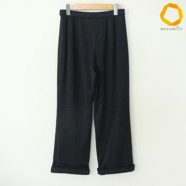 #a レオナール LEONARD パンツ 70 紺 綿 ロールアップ レディース [1008394] k01