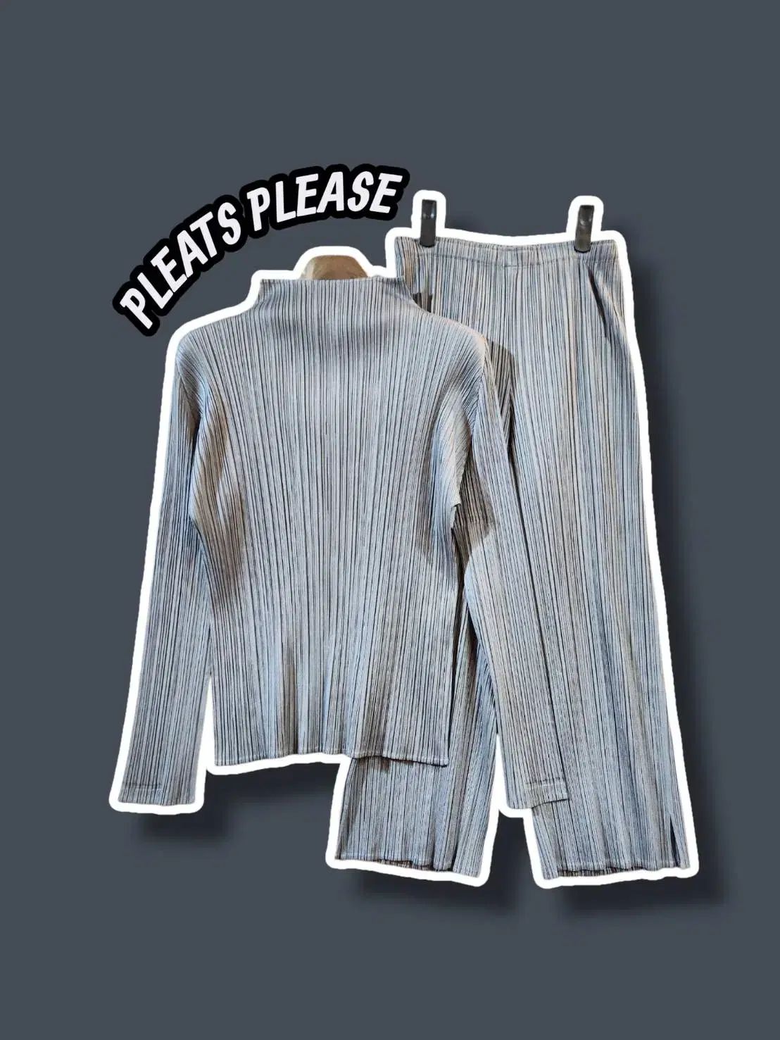 トップス4/ボトムス3/ ISSEY MIYAKE PLEATS PLEASE セットアップ グレー /0610