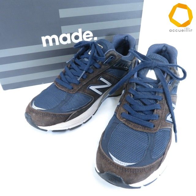 #axs ニューバランス New Balance スニーカー 71/2 25.5cm 紺 ネイビー M990NV5 箱付き シューズ MADE IN USA メンズ [968256] k01