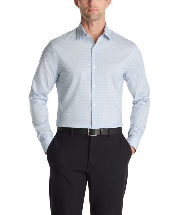 ケネスコール メンズ トップス シャツ スリムフィット Kenneth Cole Reaction Mens TECHNICOLE Slim Fit Dress Shirt Blue Multi ブル