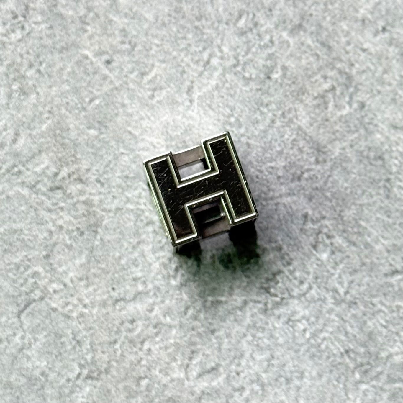 HERMES エルメス カージュドアッシュ Hキューブ ネックレス トップ シルバー レディース メンズ ユニセックス