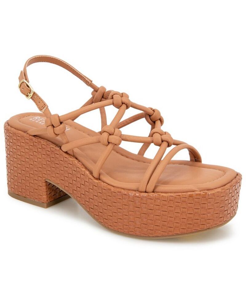 ケネスコール レディース シューズ サンダル Kenneth Cole Reaction Womens Essa Knots Square Toe Wedge Sandals Rust ラスト