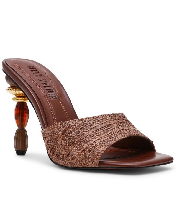 スティーブ マデン レディース シューズ サンダル ヒール Steve Madden Womensia Novelty SquareToe HighHeel Dressandals Brown Mul