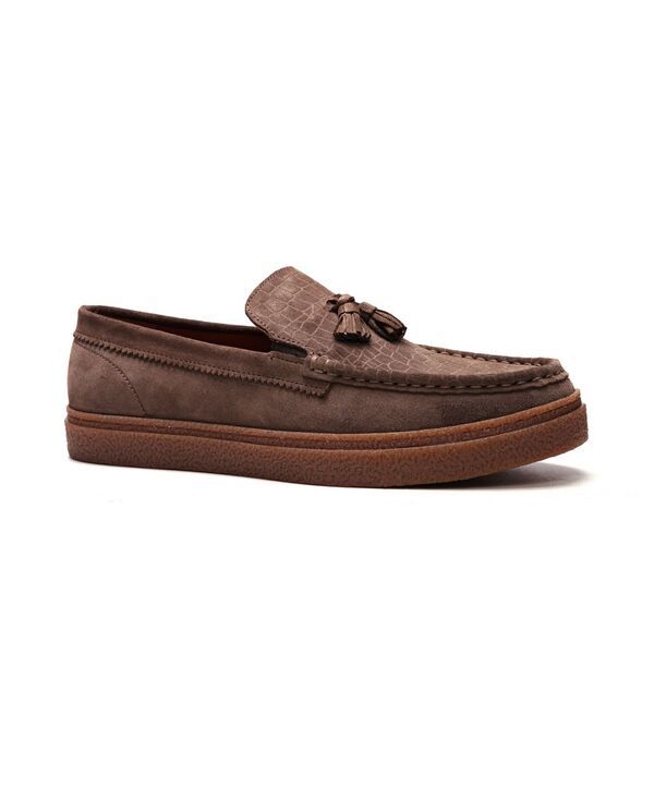 カルロスサンタナ メンズ シューズ スリッポン・ローファー Carlos by Carlosantana Mens Baez Tasseloafers Dark brown suede ブラウン