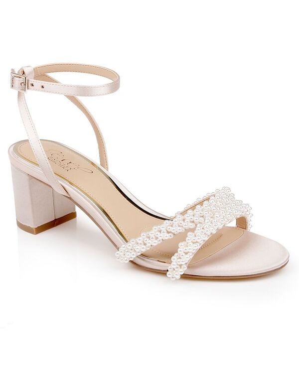 ジュウェルダグレイミシュカ レディース シューズ サンダル ヒール Jewel Badgley Mischka Womens Ninnette Block Heel Sandals Champagne