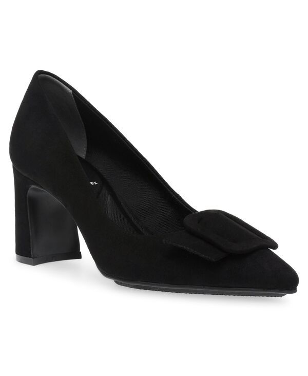 アンクライン レディース シューズ パンプス ヒール Anne Klein Womens Bentley Buckle Block Heel Pumps Black ブラック