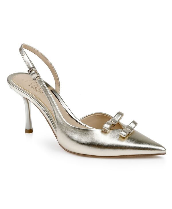 ジュウェルダグレイミシュカ レディース シューズ パンプス Jewel Badgley Mischka Womens Ellery Bow Evening Pumps Gold Metallic ゴー