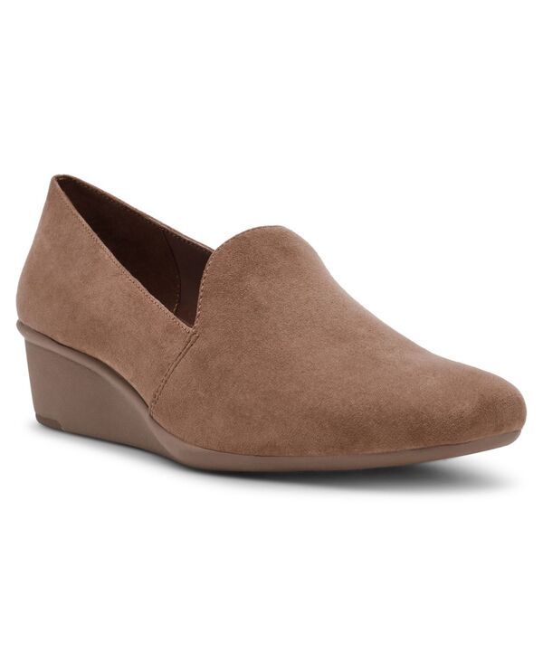 アンクライン レディース シューズ パンプス ローファー Anne Klein Womens Wendell Slip On Wedge Loafers Truffle