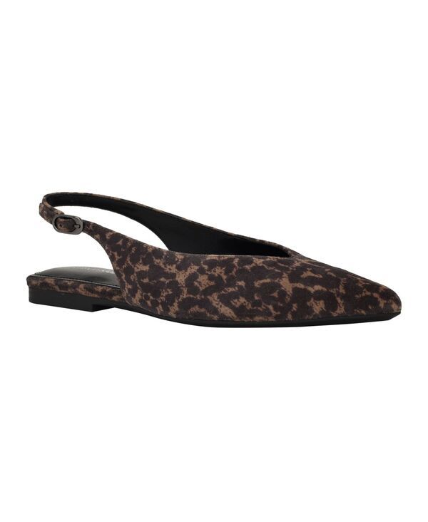 カルバンクライン レディース シューズ パンプス Calvin Klein Womens Galiana Pointy Toe Slingback Flats Dark Leopard Suede ア