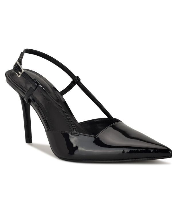 ナインウェスト レディース シューズ パンプス Nine West Womens Mianda Slingback Stiletto Pumps Black Patent ブラック