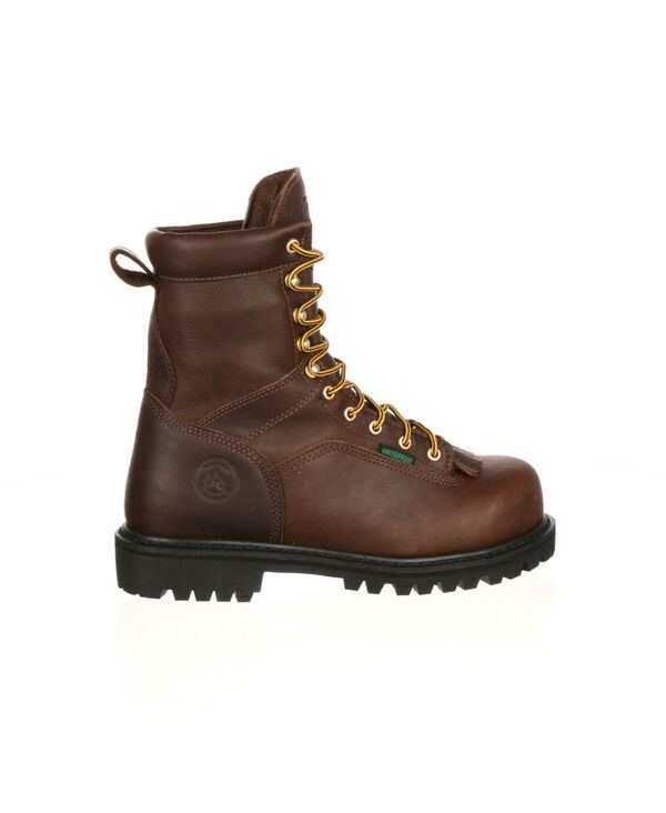 ジョージブーツ メンズ シューズ ブーツ・レインブーツ Tシャツ レース GEORGIA BOOT LacetoToe Steel Toe Waterproof Work Boot Chocolate