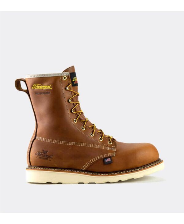ソログッド メンズ シューズ ブーツ・レインブーツ Thorogood American Heritage Waterproof 8 Tobacco Safety Toe Work Boots for