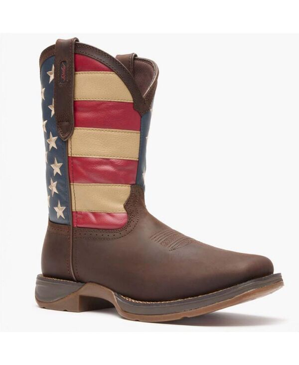 ドゥランゴ メンズ シューズ ブーツ・レインブーツ Durango Mens Rebel by Patriotic PullOn Western Flag Boot Brown and union f