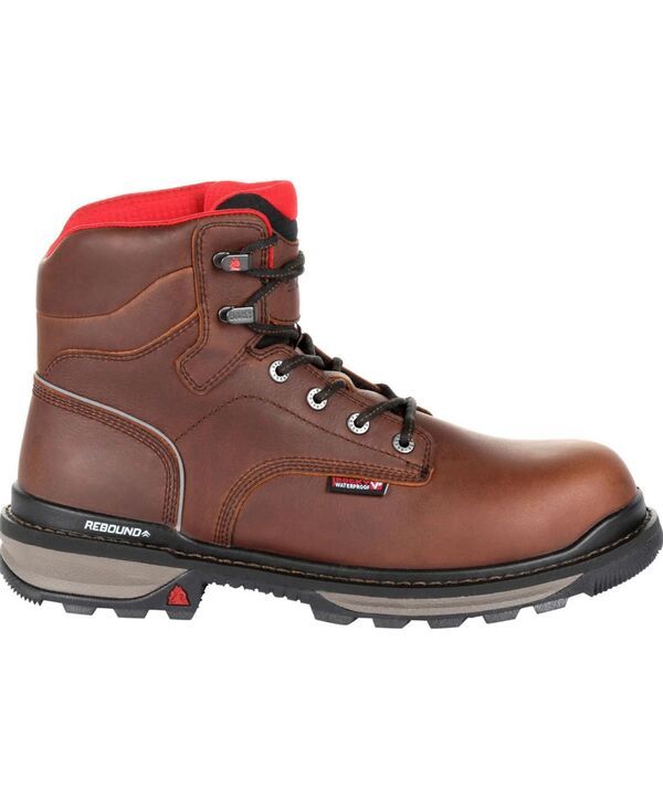 ロッキー メンズ シューズ ブーツ・レインブーツ ROCKY Mens Rams Horn Waterproof Work Boot Dark brown ブラウン