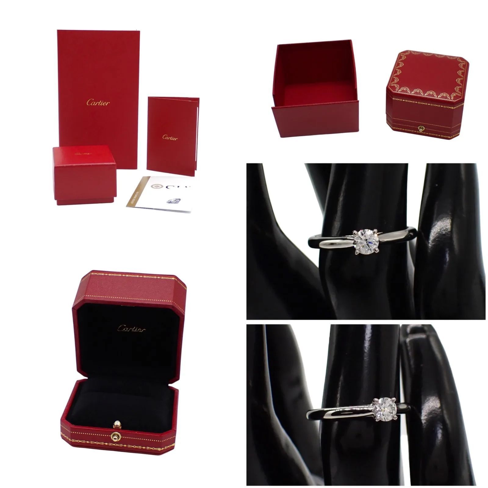 【新品仕上げ】カルティエ　1895 プラチナ　3ダイヤ　リング　12号　52 新品仕上げ済 Cartier カルティエ 49 0.23ct ソリテール1895 ダイヤ