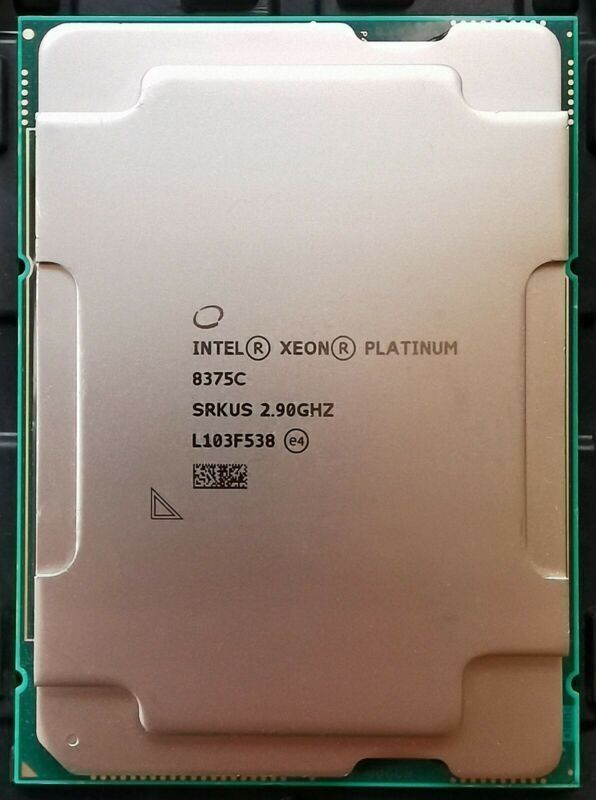 Intel Xeon Platinum 8375C SRKHA SRKUS 32C 2.9GHz to 3.5GHz LGA4189 54MB 300W DDR4-3200