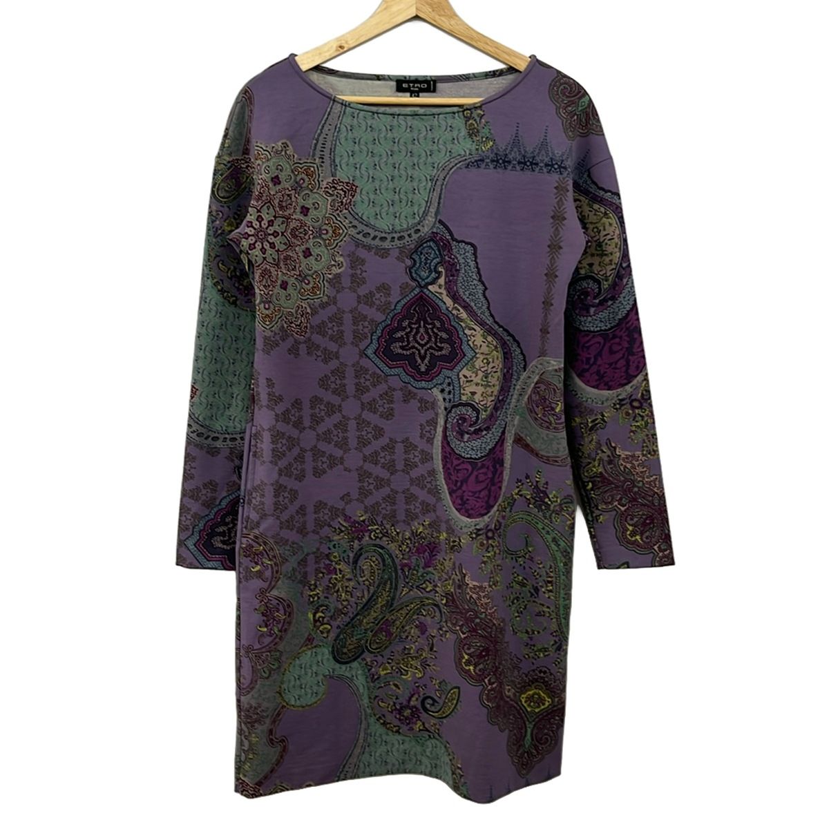 ETRO(エトロ) ワンピース サイズ42 M レディース美品 - ライトパープル×グレー×マルチ 長袖/ひざ丈