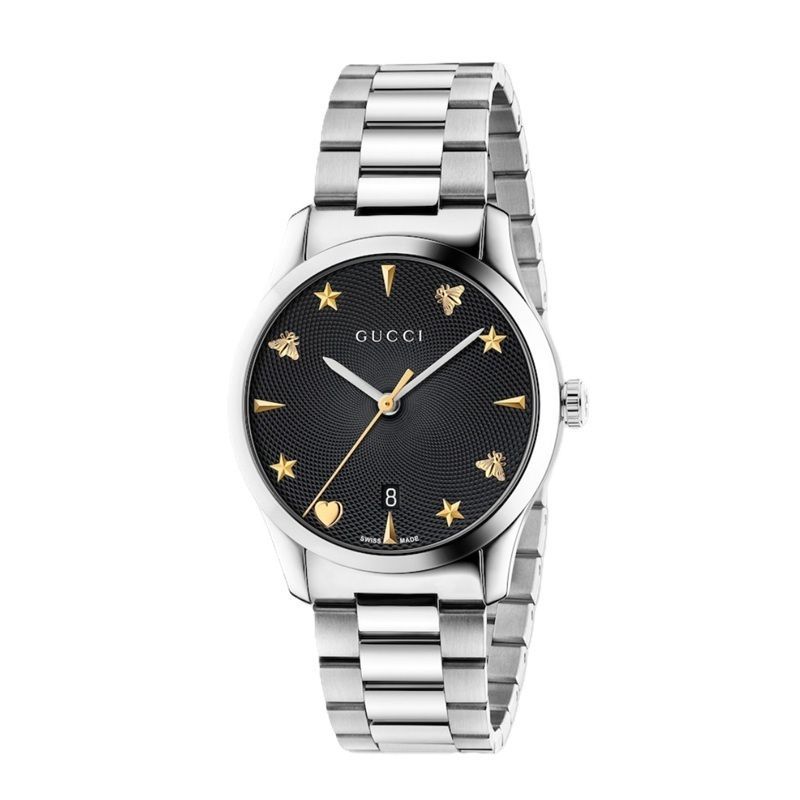 グッチ GUCCI 腕時計 Gタイムレス G-Timeless 38mm YA1264029A 561365 I1600 8489 ブラック シルバー BEE ビー 蜂 ステンレスブレス クオーツ メンズ レディース ユニセックス【新品・本物】売れ筋