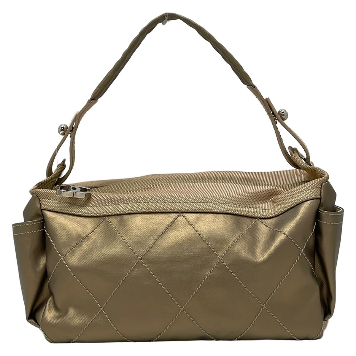 CHANEL(シャネル) ハンドバッグ パリビアリッツ A34205 ゴールド×ベージュ シルバー金具 レザー