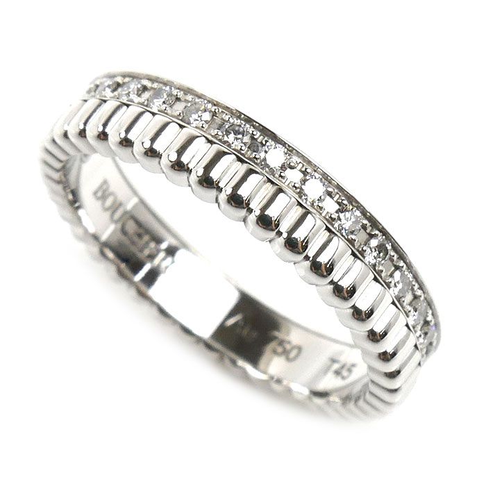 Boucheron ブシュロン K18WG ホワイトゴールド キャトル ラディアント ハーフ フルパヴェ リング・指輪 JAL0022645 ダイヤモンド 5号 45 3.0g レディース 中古 美品