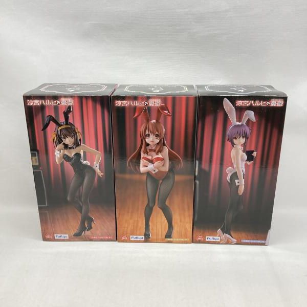 中古】フリュー BiCute Bunnies Figure 涼宮ハルヒ 朝比奈みくる 長門