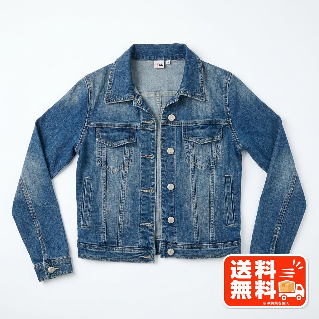 EAN デニムジャケット Mサイズ ブルー ストレッチ素材 Gジャン TRUE RELIGION風