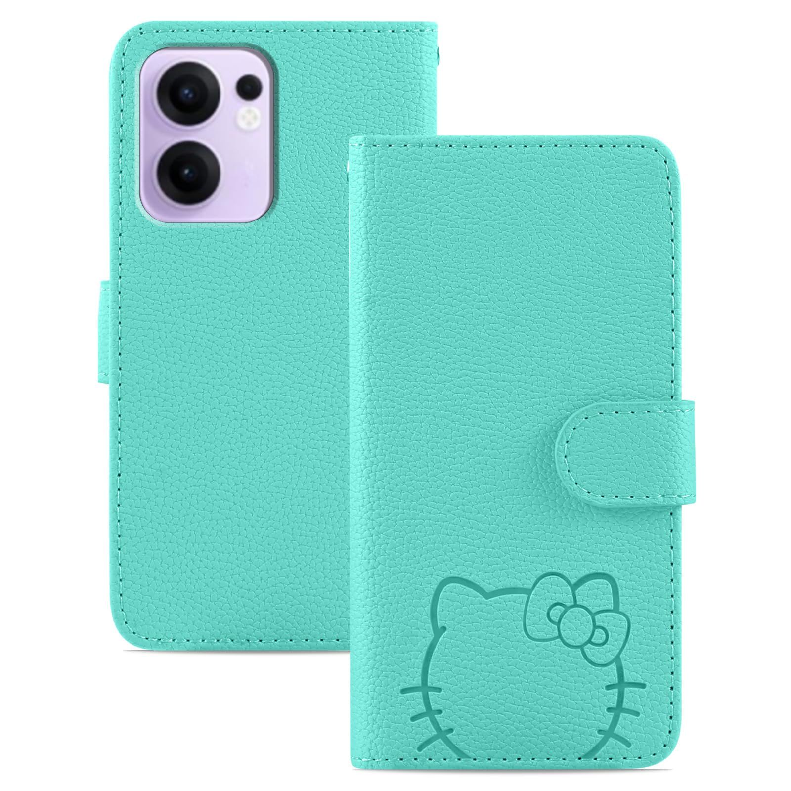 OPPO Reno13 A ケース 手帳型 花猫 グリーン Kedic - メルカリ