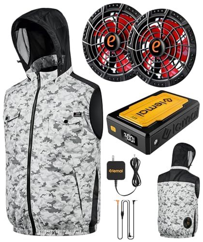 【新品】ファンバッテリー セット XLサイズ 超高出力48V 空調作業服 20V~48V 大風量 調節可能 ファン付きベスト遮熱-18℃ 大容量 急速充電器付き 暑さ対策 bd19cf87