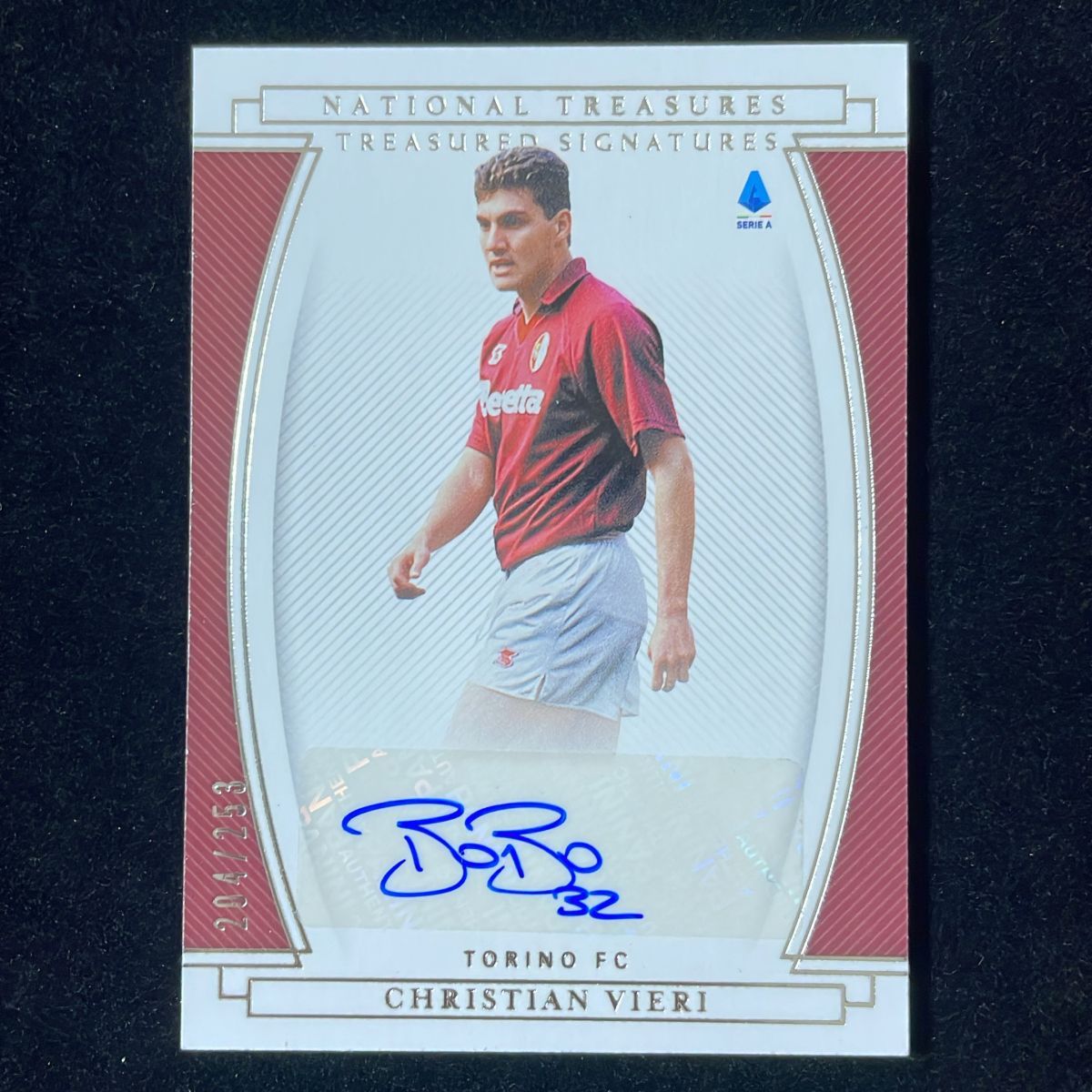 Christian Vieri クリスティアン・ヴィエリ Panini Chronicles National Treasures 2020-21 /253 Auto 直筆 サイン Torino FC