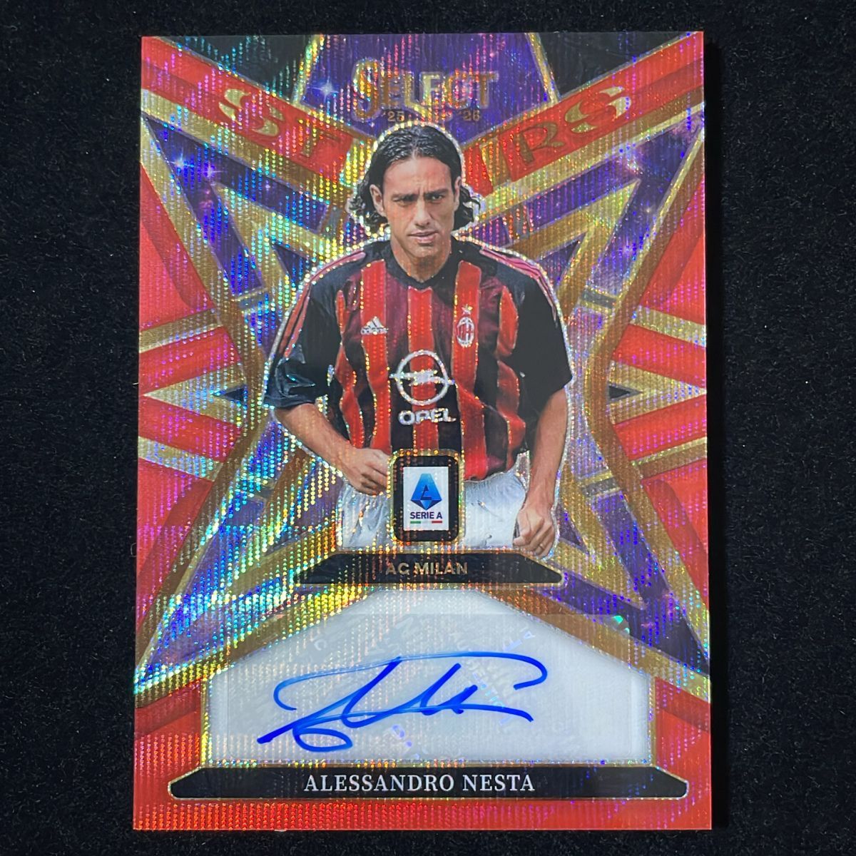 Alessandro Nesta アレッサンドロ・ネスタ Panini Select Serie A 2025-26 Red Wave Auto サイン 直筆 AC Milan