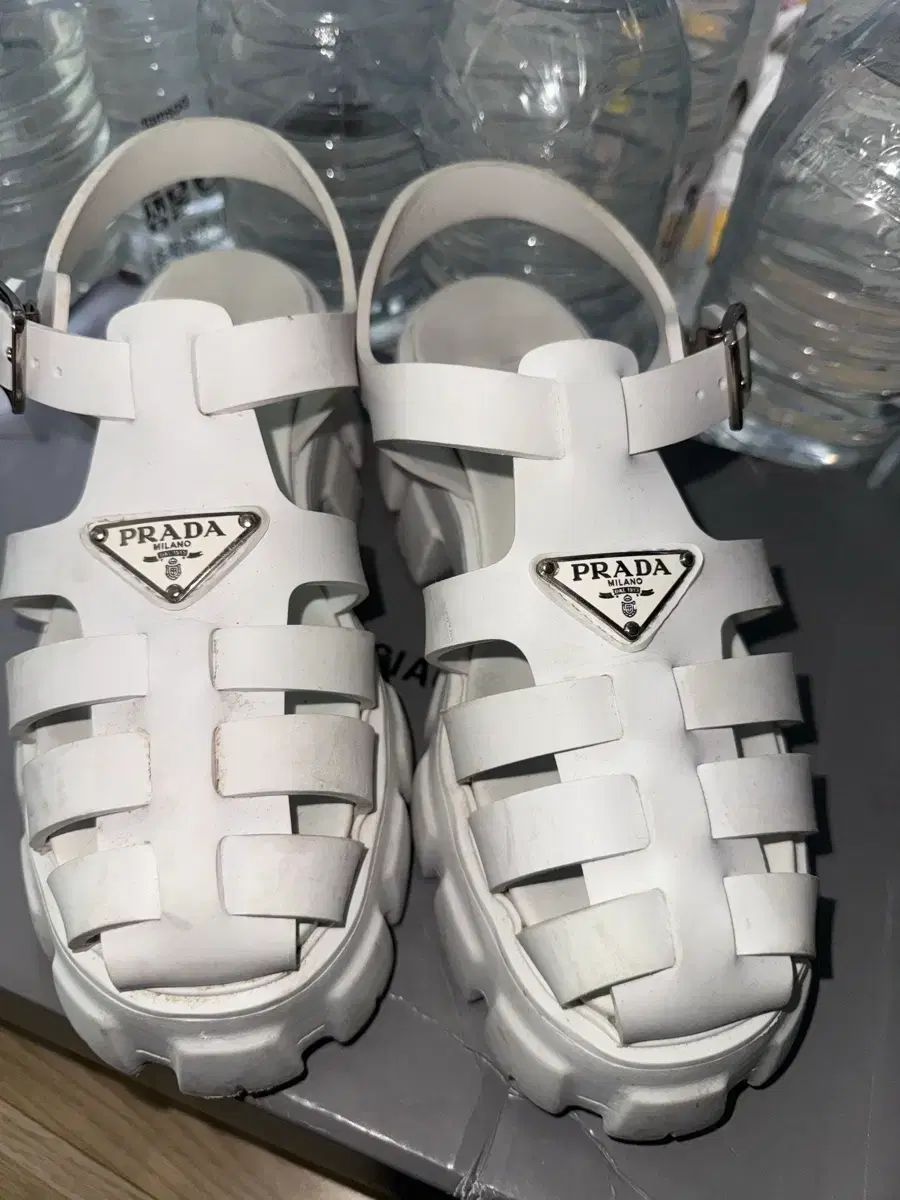 PRADA プラダ ラバー ウール モノリス サンダル