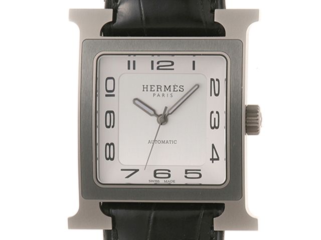 HERMES エルメス ウォッチ Hウォッチ 時計 HH5.841C 腕時計 チタン/レザー グレー 自動巻き メンズ【中古】