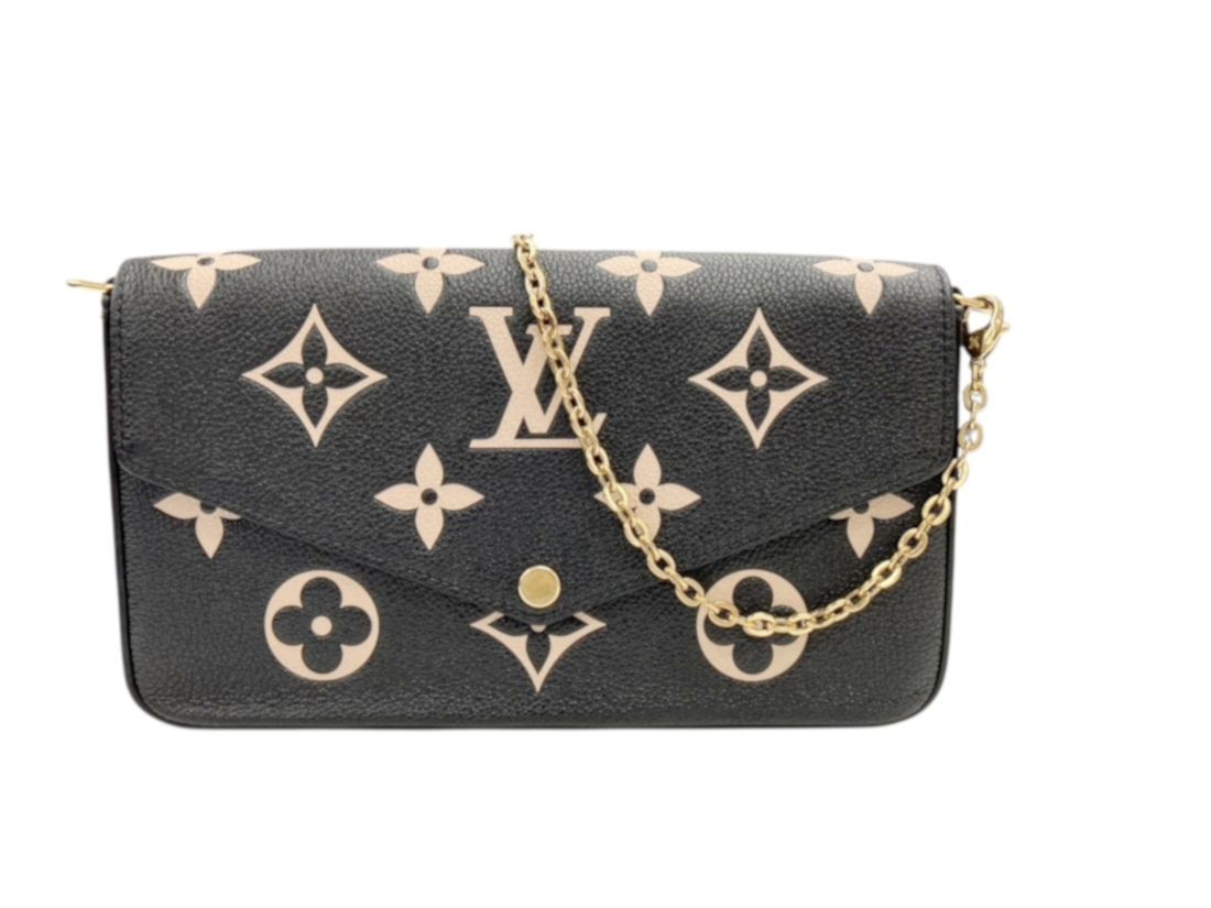 【中古】LOUIS VUITTON ルイ ヴィトン ポシェット・フェリシー M80482 モノグラム モノグラムアンプラント バイカラー ICチップ レザー チェーンショルダー レディース 人気 美品 カジュアル デイリー 【ブランドギャラリー心斎橋店】